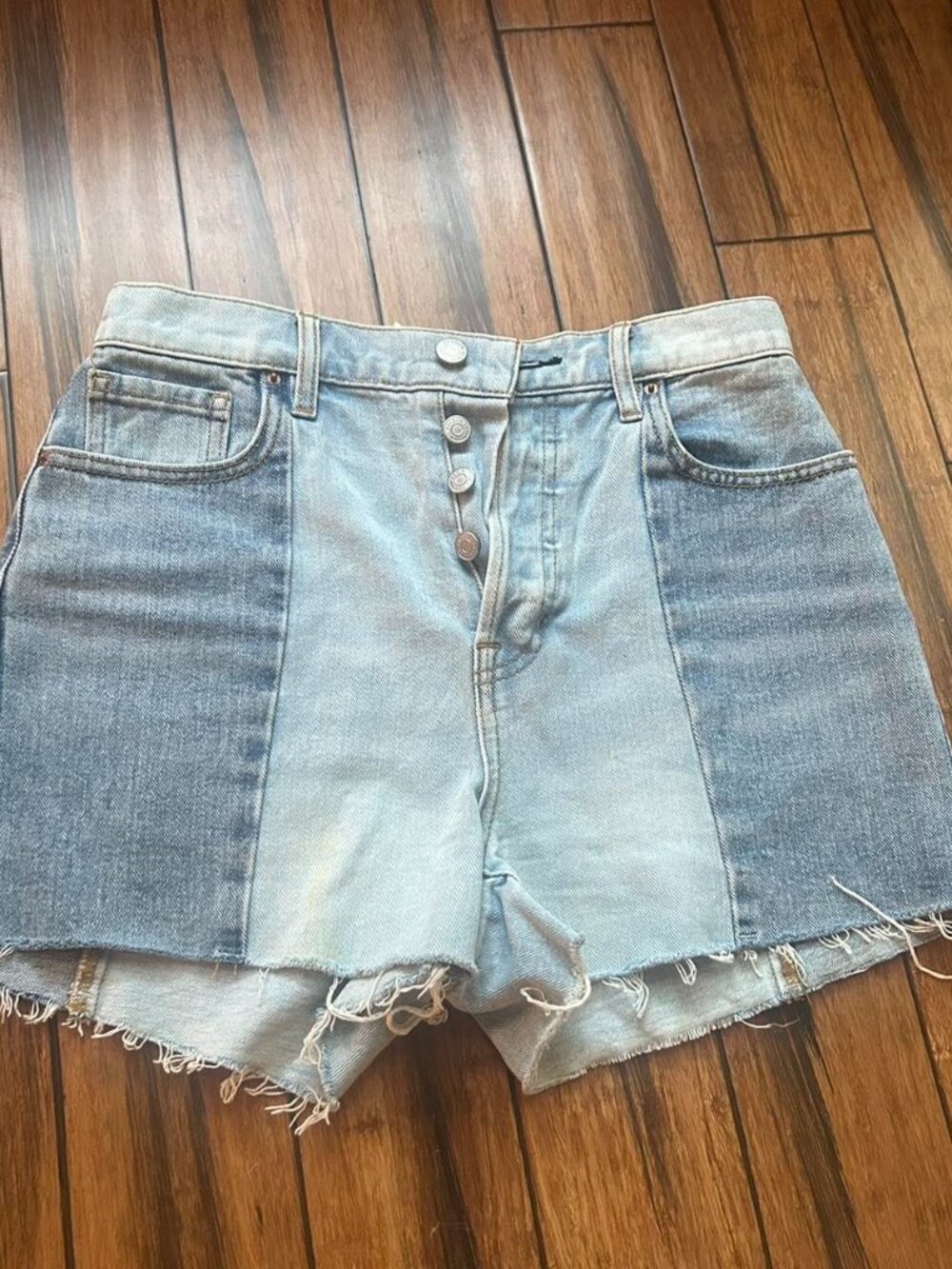 Pac Sun High Waisted Two Tone Jean Shorts W 27